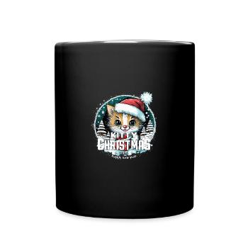 Christmas Cat - Kitty Christmas - Full Colour Mug - black - Front