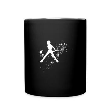 tennis,rückhand,tennisspielerin,junge,kind - Tasse einfarbig - Schwarz - Vorne
