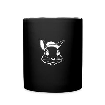 Hase mit Basecap | Hopper Hat | Sandhos - Tasse einfarbig - Schwarz - Vorne