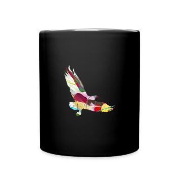aigle, graffiti, peinture, coloré, oiseau - Mug uni - noir - Devant