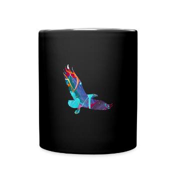 aigle, graffiti, peinture, coloré, oiseau - Mug uni - noir - Devant