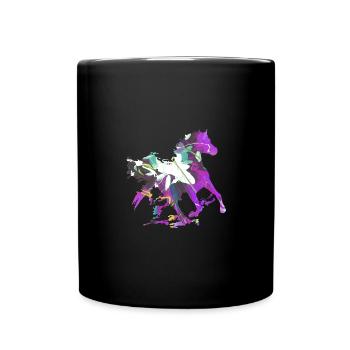 cheval, style, peinture, coloré, chevaux, graffiti - Mug uni - noir - Devant