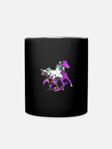 pferd, art, malerei,bunt, pferde,graffiti - Tasse einfarbig - Schwarz