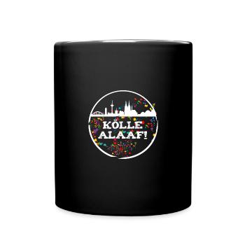 kölle alaaf,köln,skyline,kreis,karneval,konfetti - Tasse einfarbig - Schwarz - Vorne