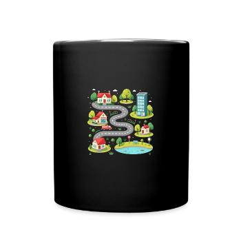 Vatertag mit Autos - Auto Spielmatte - Tasse einfarbig - Schwarz - Vorne