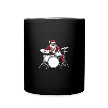 Vintage Santa - Schlagzeug-Set Humor - Tasse einfarbig - Schwarz - Vorne