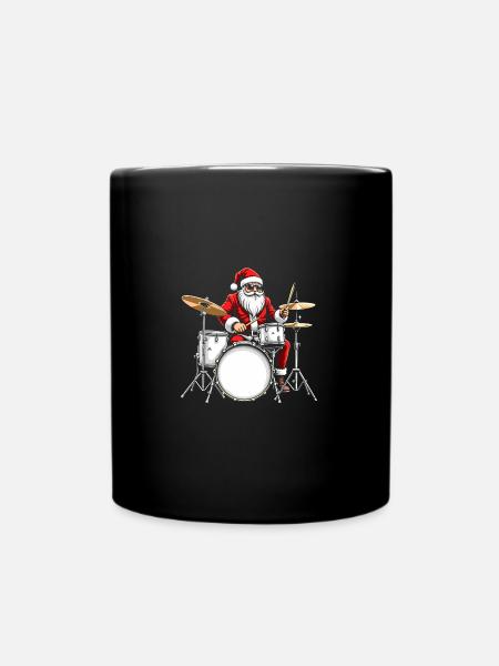 De Reeks van de Kerstman van de Kerstman. Vintage Drummer - Mok uni - zwart