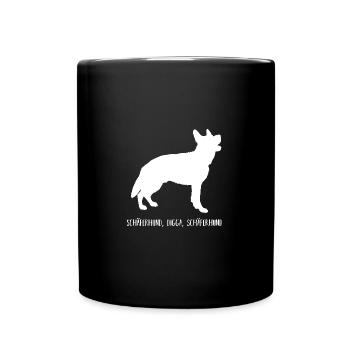 Hund Deutscher Schäferhund - Tasse einfarbig - Schwarz - Vorne