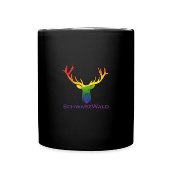 Schwarzwald Hirsch - Multi Color - Tasse einfarbig - Schwarz - Vorne