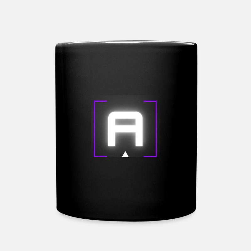 Buchstabe "A" - Tasse einfarbig - Schwarz
