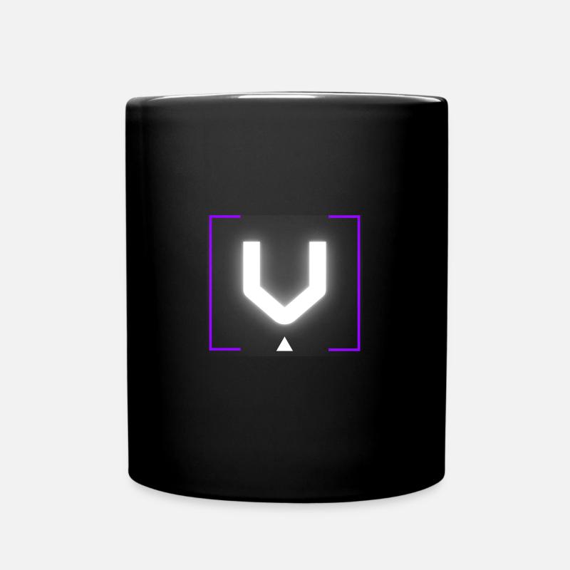 Buchstabe "V" - Tasse einfarbig - Schwarz