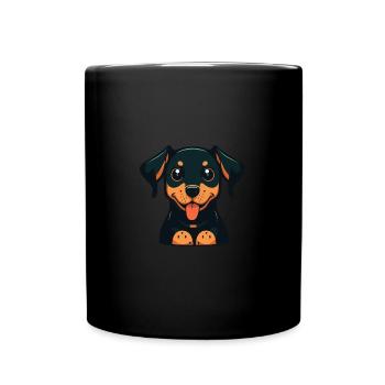 Chibi Doberman - Tasse einfarbig - Schwarz - Vorne