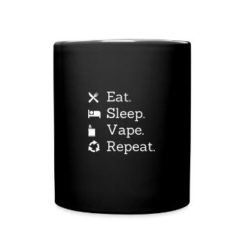 Eat sleep vape repeat - Tasse einfarbig - Schwarz - Vorne