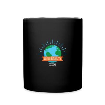 Sustainability and climate protection - Full Colour Mug - black - Front