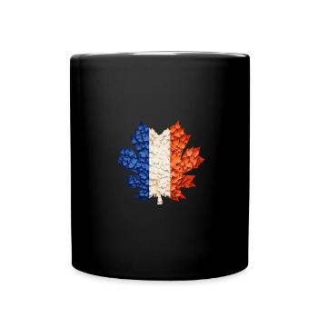Französische Flagge im Herbstlaub - Tasse einfarbig - Schwarz - Vorne