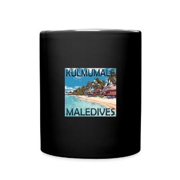 Malediven Kulmumale Beach: Sommer unter Palmen - Tasse einfarbig - Schwarz - Vorne