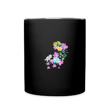 flowers,blossom,floral, flower, meadow, tendril - Full Colour Mug - black - Front