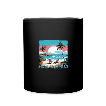 Mexico Cancun & Isla Mujeres: Grunge Design - Full Colour Mug - black - Front