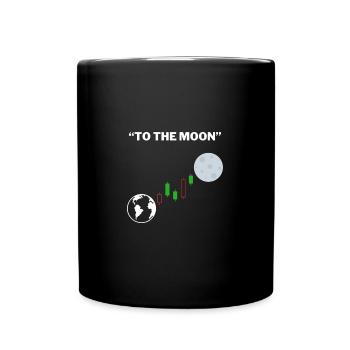 To the moon - Börsen Design - Tasse einfarbig - Schwarz - Vorne