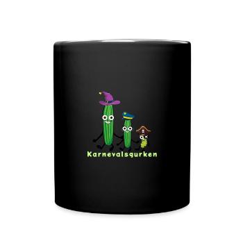 cornichons de carnaval, concombre, carnaval, pirate, marin, - Mug uni - noir - Devant