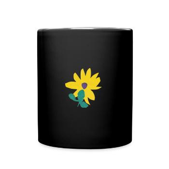 Cut-out flower (no background) - Full Colour Mug - black - Front