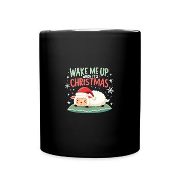 Wake me up when it's Christmas - sweet sheep - Full Colour Mug - black - Front