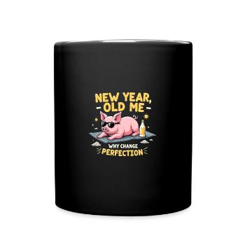 Cochon drôle - Design du Nouvel An - Mug uni - noir - Devant