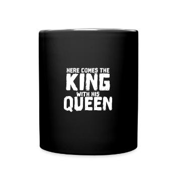 Voici le roi avec sa reine | Paire - Mug uni - noir - Devant
