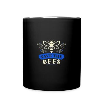 Rettet die Bienen, Save the Bees, Bienenzüchter - Tasse einfarbig - Schwarz - Vorne