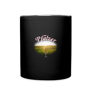 100% Pfälzer Pälzer Palz Pfalz Mundart Dialekt - Tasse einfarbig - Schwarz - Vorne