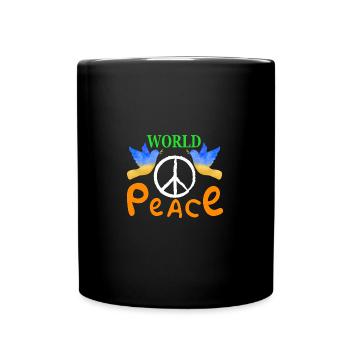 Peace Love Peace Symbol for Love Peace - Full Colour Mug - black - Front