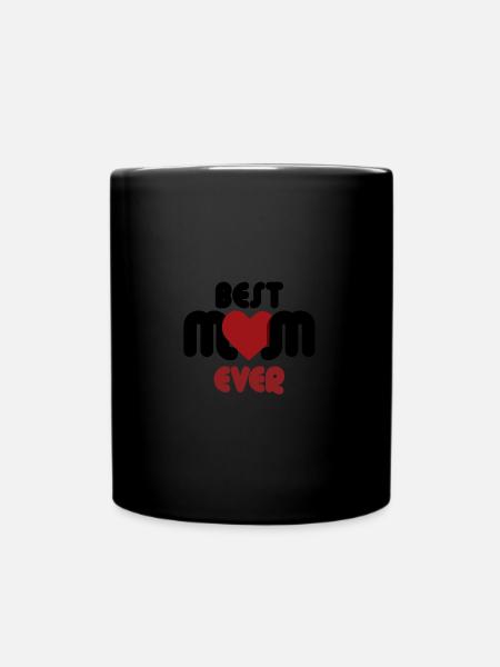 BEST MOM EVER. eyecatching, cool, trendy - Full Colour Mug - black