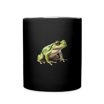 laubfrosch - Lebendiges Tier-Design - Tasse einfarbig - Schwarz - Vorne