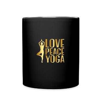 Yoga Pose Love Peace Yoga - Full Colour Mug - black - Front
