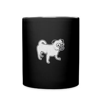 Retro Mops - Tasse einfarbig - Schwarz - Vorne