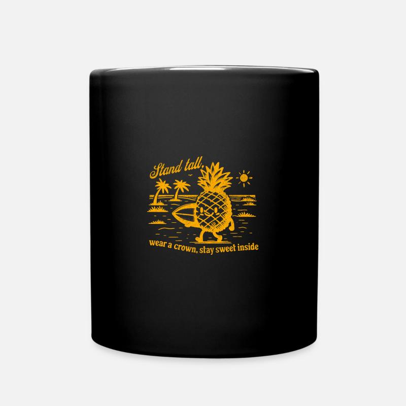 Ananas Surfer - Tasse einfarbig - Schwarz