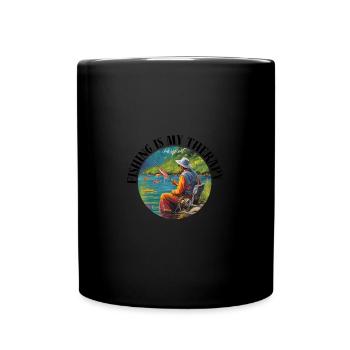 La pêche est ma thérapie - Mug uni - noir - Devant