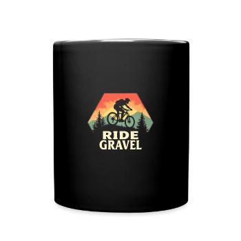 Ride Grave Gravel Bike Rennrad Cyclocross - Tasse einfarbig - Schwarz - Vorne