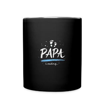 Papa 2025 Loading Geschenk für werdende Väter - Tasse einfarbig - Schwarz - Vorne