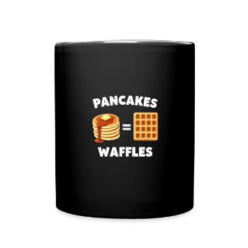 Pfannkuchen und Waffeln - Tasse einfarbig - Schwarz - Vorne