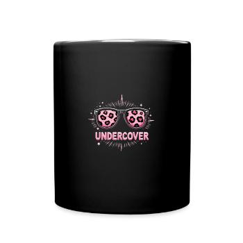 Sonnenbrille & Kostüm - Lustiges Motiv - Tasse einfarbig - Schwarz - Vorne
