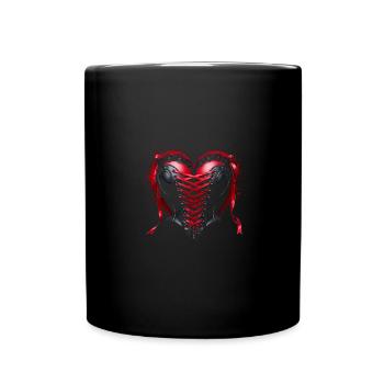 Heart Corset - Gothic Valentine's Day - Full Colour Mug - black - Front
