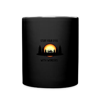 Retro Camper Van Sunrise Van Life - Tasse einfarbig - Schwarz - Vorne