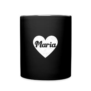 Maria First Name Gift Idea Heart Love I love - Full Colour Mug - black - Front