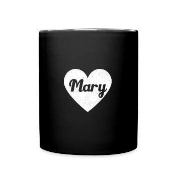 Mary First Name Gift Idea Heart Love I Love - Full Colour Mug - black - Front
