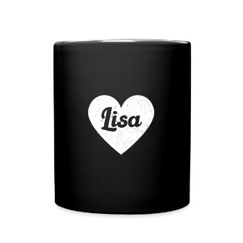 Lisa Prénom Idée Cadeau Coeur Amour J’aime Lisa - Mug uni - noir - Devant