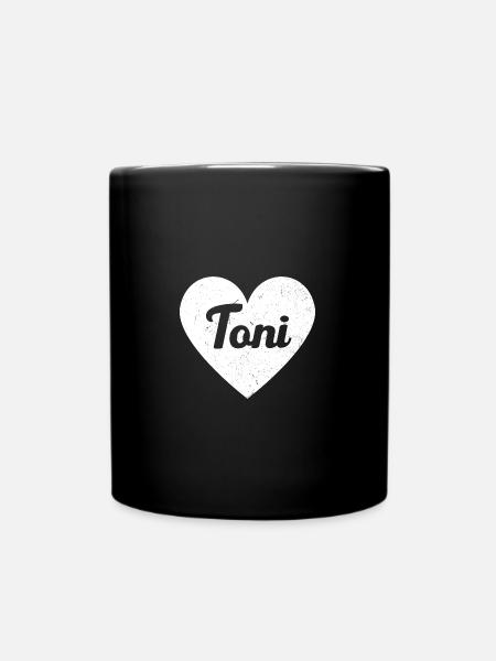 Toni Vorname Geschenkidee Herz Love Ich liebe Toni - Tasse einfarbig - Schwarz