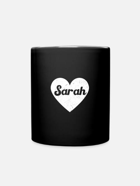 Sarah Vorname Geschenkidee Herz Love Ich liebe - Tasse einfarbig - Schwarz