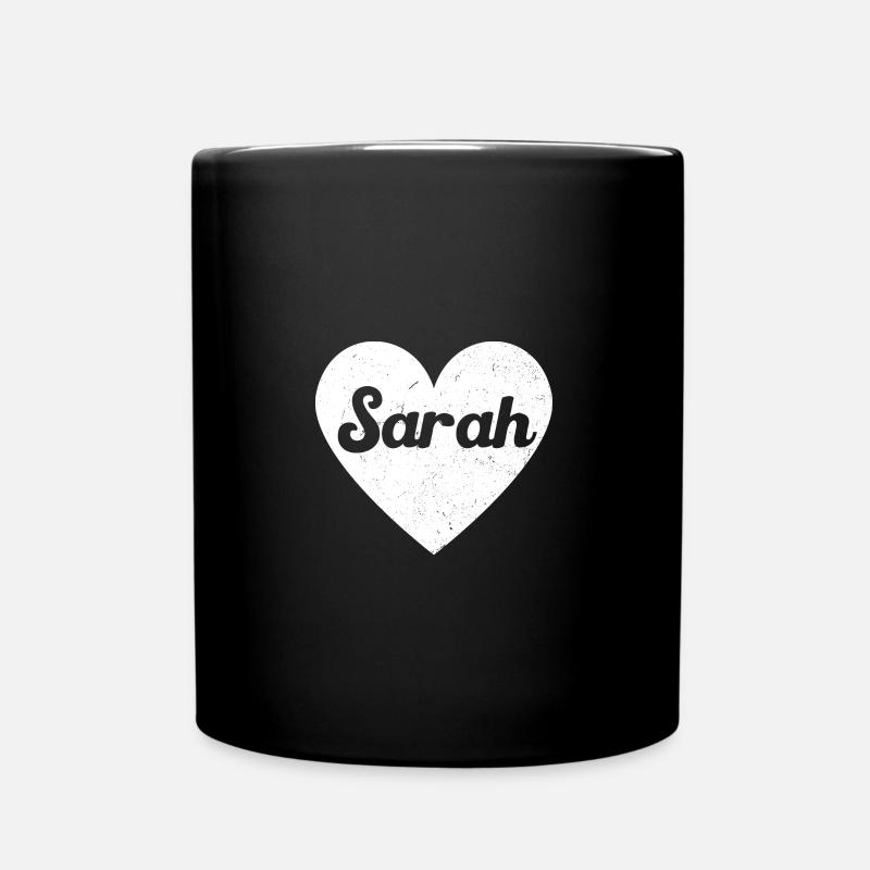 Sarah Vorname Geschenkidee Herz Love Ich liebe - Tasse einfarbig - Schwarz