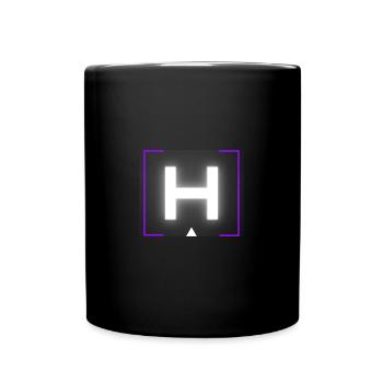 Buchstabe "H" - Tasse einfarbig - Schwarz - Vorne